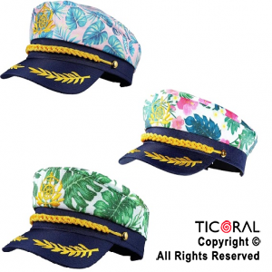 SOMBRERO GORRO CAPITAN FLOREADO SURTIDO x 1